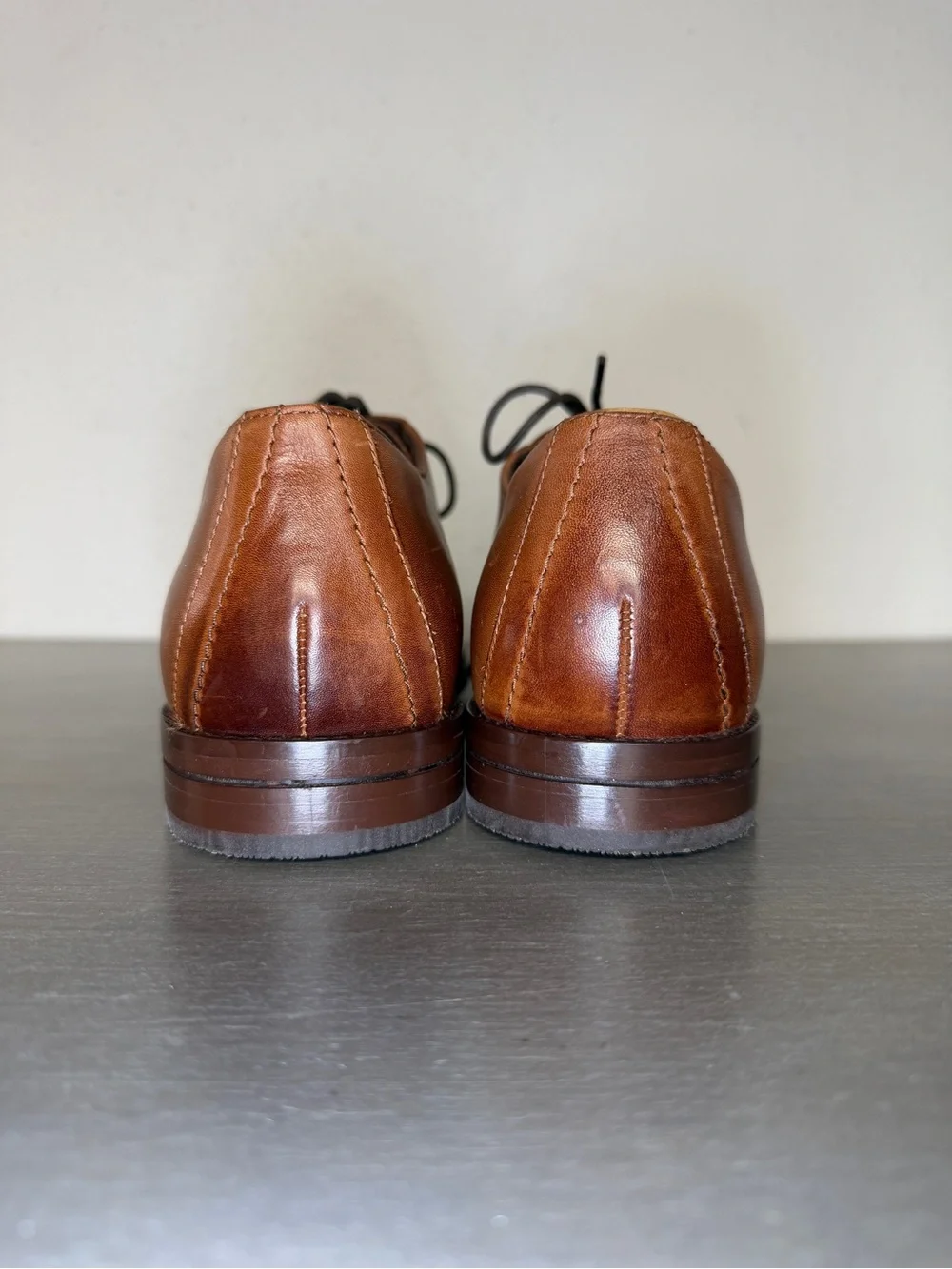 Cole Haan Sawyer Men’s Plain Toe Oxfords British Tan Leather Shoes 8.5 M